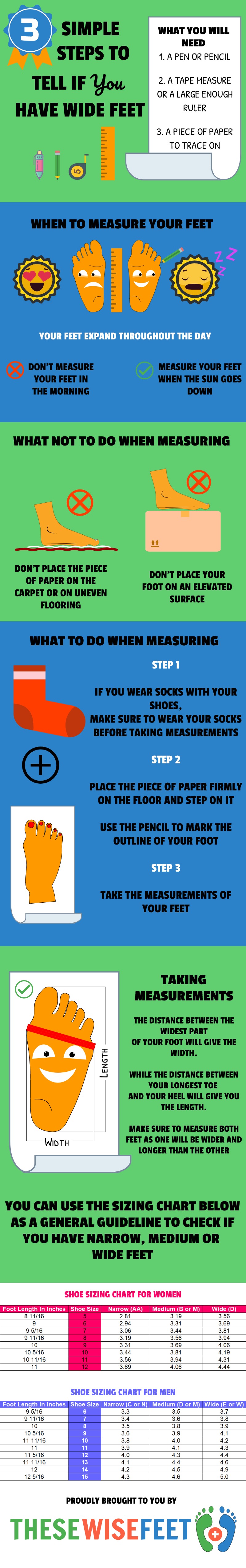 How to tell if you have wide feet infographic