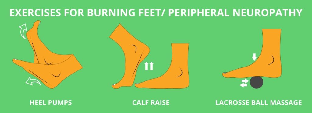 Exercises for burning feet or peripheral neuropathy